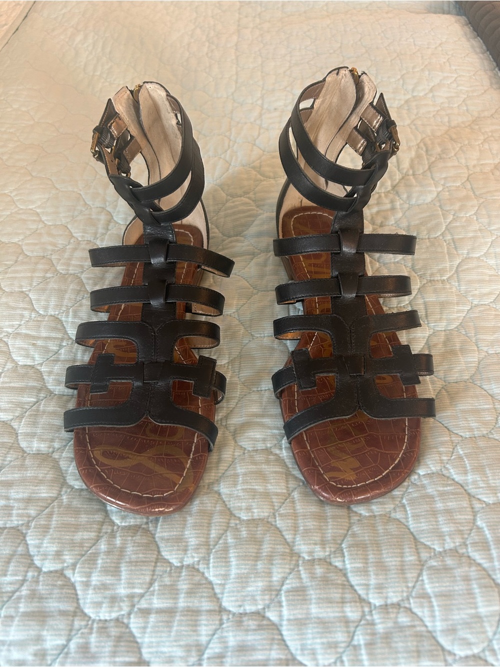 Sam Edelman Black Strappy Gladiator Sandals - Women